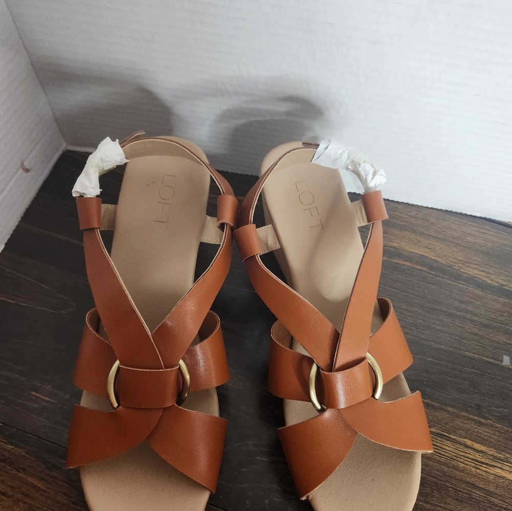 Ann Taylor LOFT platform wedges buckle sandals 9.5M NEW - Picture 10 of 12